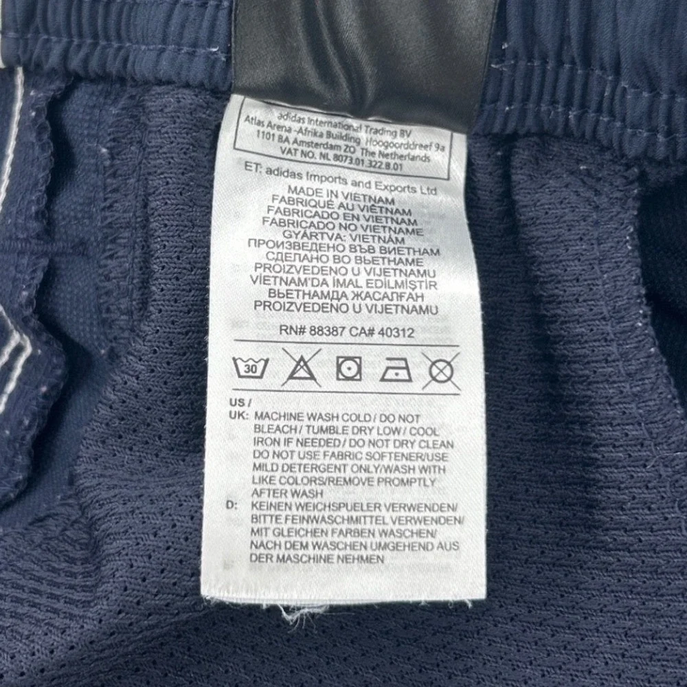 Adidas Mens Track Pants‎ 2XL Navy Blue 3-Stripe Mesh Lined Athletic Joggers